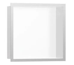 Hansgrohe XtraStoris Individual - Inbouwnis Met Designlijst, 300x300x100 Mm, Mat Wit/geborsteld Rvs 56099800