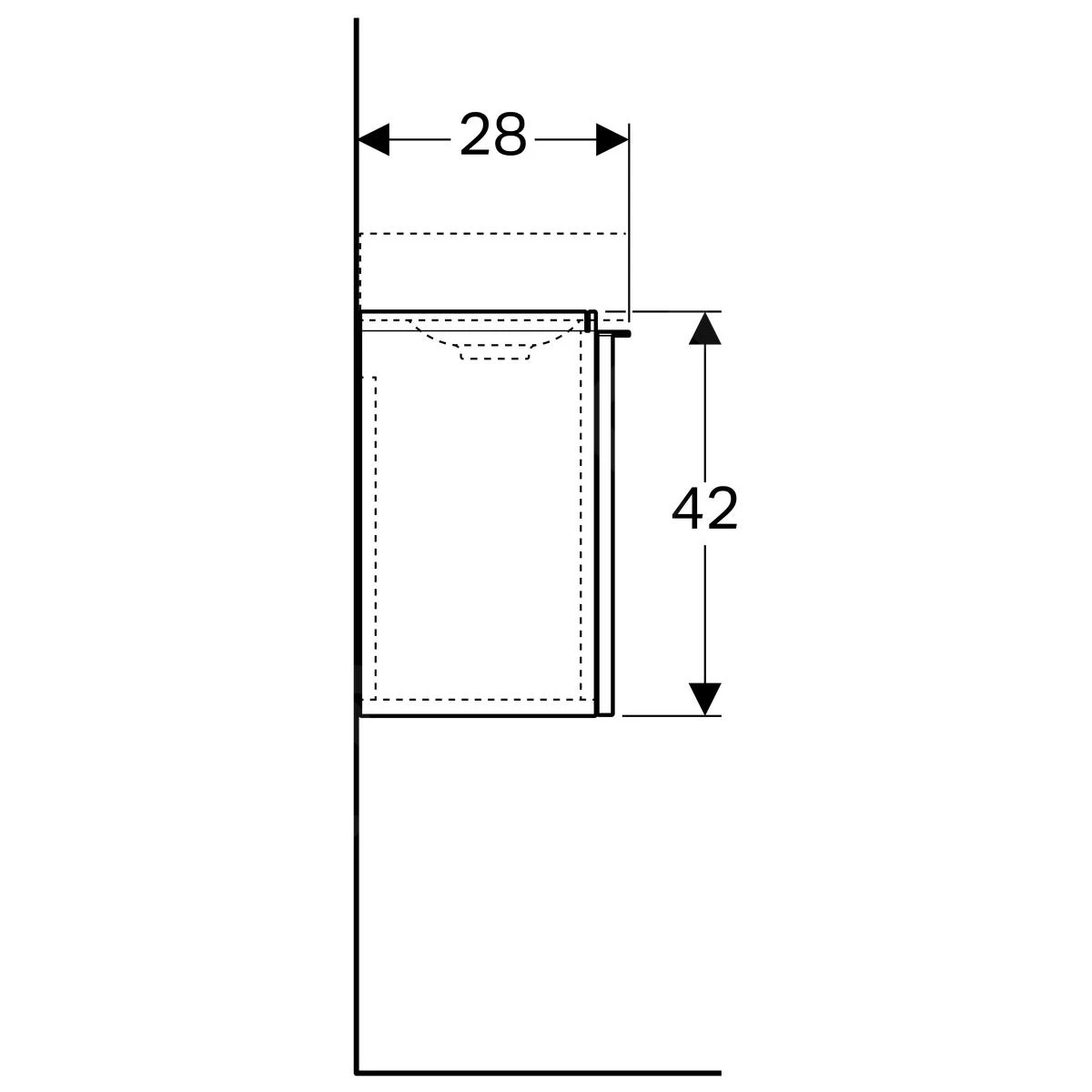 Geberit ICon - Fontein Onderkast, 370x412x261 Mm, Glanzend Wit 840037000 - Image 3