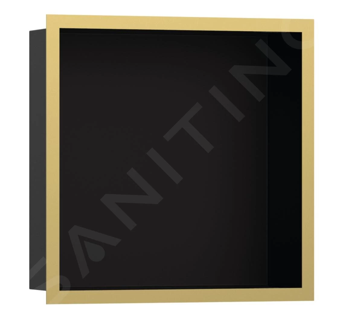 Hansgrohe XtraStoris Individual - Inbouwnis Met Designlijst, 300x300x100 Mm, Mat Zwart/gepolijst Goud 56098990