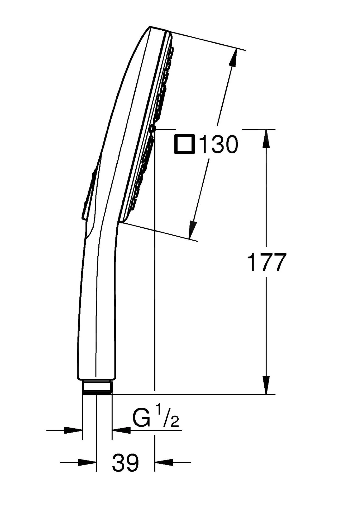Grohe Rainshower SmartActive Cube - Handdouche 130 6,8 L/min, 3-jets, Chroom 26552000 - Image 2