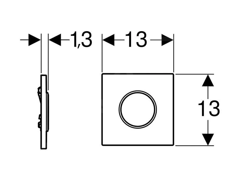 Geberit Spoelsystemen - Urinoirstuursysteem Met Pneumatische Spoelactivering, Bedieningsplaat Type 10, Zwart/chroom 116.015.KM.1 - Image 2