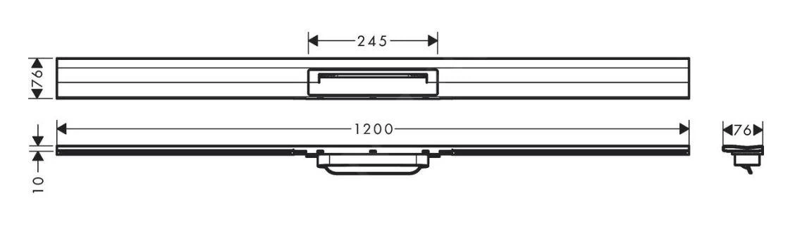 Hansgrohe RainDrain Flex - Douchegoot Met Rvs Rooster 1200, Wandmodel, Inkortbaar, Geborsteld Rvs 56054800 - Image 2
