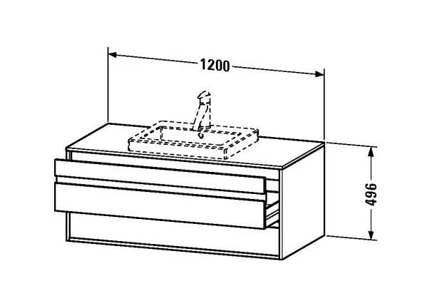 Duravit Ketho - Wastafelonderkast 496x1200x550 Mm, 2 Laden, Glanzend Wit KT675602222 - Image 2