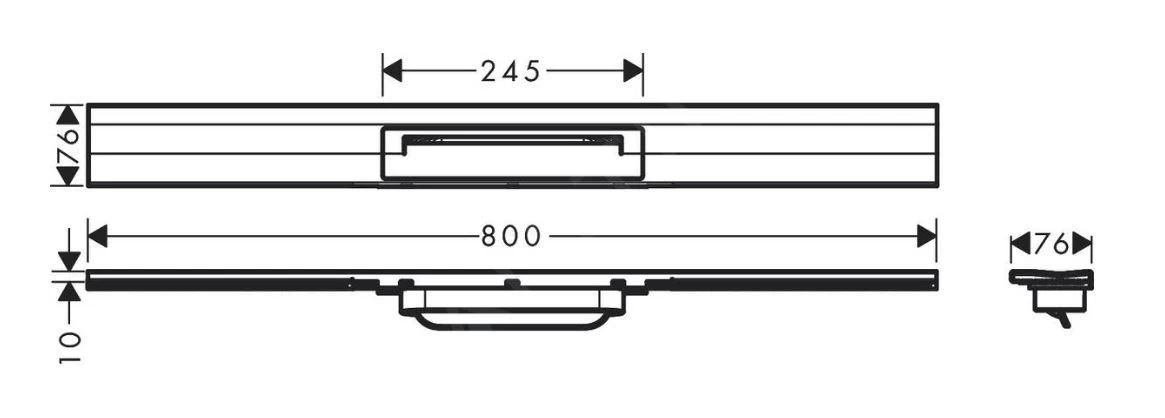Hansgrohe RainDrain Flex - Douchegoot Met Rvs Rooster 800, Wandmodel, Inkortbaar, Gepolijst Goud 56051990 - Image 2