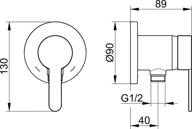 Keuco IXMO - 1-hendel Mengkraan Met Slangaansluiting Inbouw, Chroom 59552010301 - Image 2