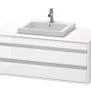 Duravit Ketho - Wastafelonderkast 496x1200x550 Mm, 2 Laden, Glanzend Wit KT675602222