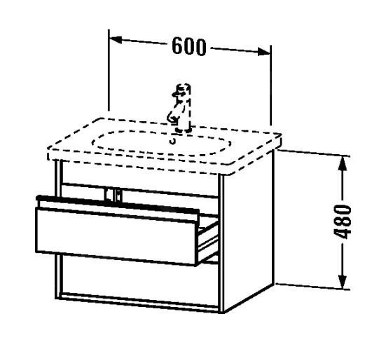 Duravit Ketho - Wastafelonderkast 480x600x455 Mm, 2 Laden, Glanzend Wit KT665002222 - Image 2
