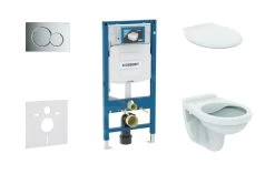 Geberit Duofix - Set Voorwandinstallatie, Closet Alpha Met WC-zitting, Bedieningspaneel Sigma01, Glanzend Chroom 111.300.00.5 NR2