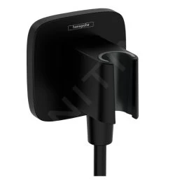 Hansgrohe Fixfit - Muuraansluitbocht Met Handdouchehouder, Mat Zwart 26887670