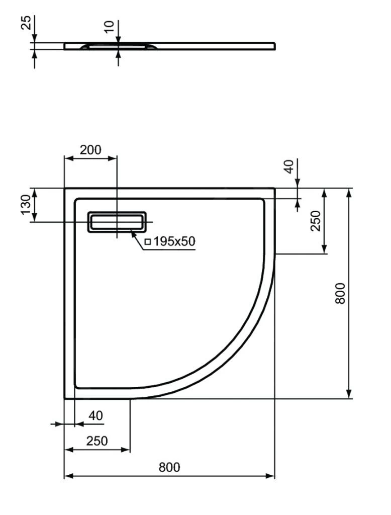 Ideal Standard Ultra Flat New - Douchebak, Halfrond 800x800 Mm, Mat Wit T4491V1 - Image 2
