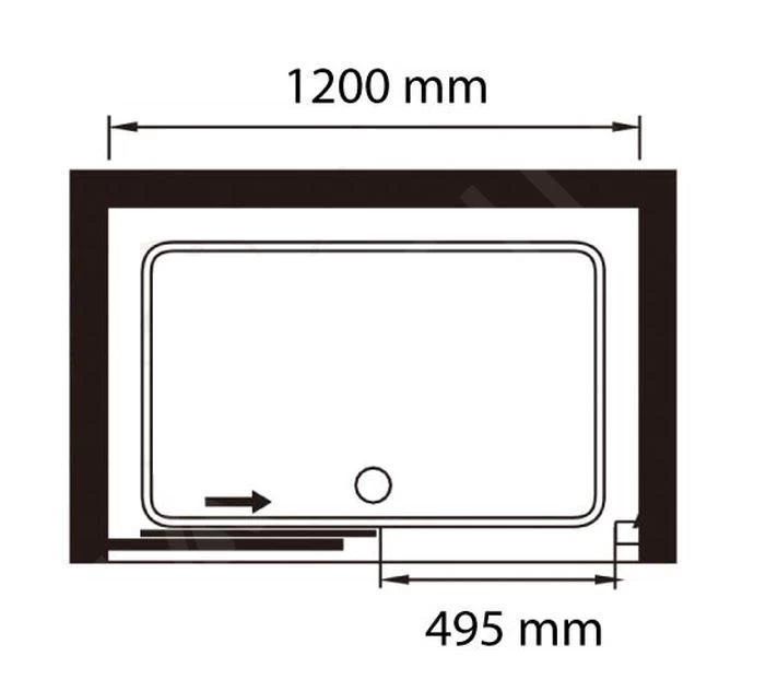 Lansanit LitLUX Slim Alvaro - Douche Schuifdeur 1200 Mm, Glanzend Aluminium/helder Glas SZD12 - Image 2