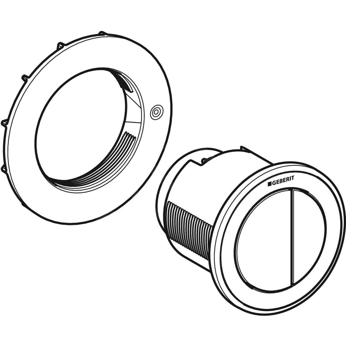 Geberit Spoelsystemen - Afstandsbediening Bedieningsplaat Type 10, Pneumatisch, Voor 2-toets Spoeling, Zwart/glanzend Chroom 116.057.KM.1 - Image 3