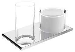 Keuco Edition 400 - Zeepdispenser En Beker Met Houder, Glas/chroom 11553019000