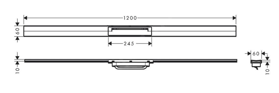 Hansgrohe RainDrain Flex - Douchegoot Met Rvs Rooster 1200, Te Plaatsen In De Ruimte, Inkortbaar, Mat Wit 56047700 - Image 2