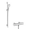 Hansgrohe Crometta - Doucheset Vario Met Thermostaat Ecostat 1001 CL, 2 Straalsoorten, Wit/chroom 27813400