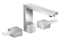 Axor Edge - Wastafelmengkraan Voor Wandinbouw, 3-gats Chroom/diamond Cut 46051000