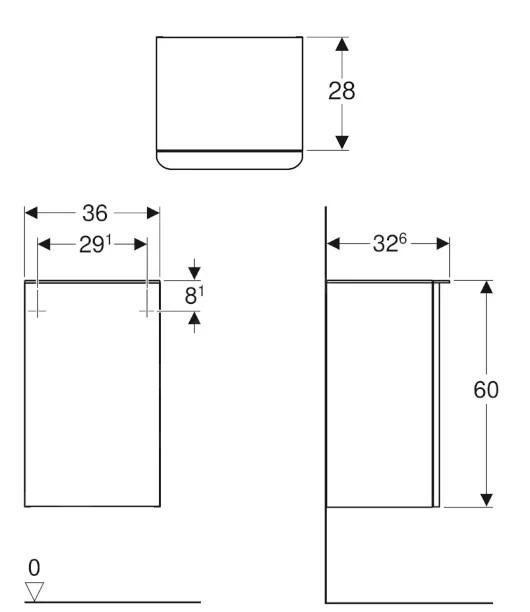 Geberit Smyle Square - Zijkast, Scharnieren Links, Hickorynoot 500.360.JR.1 - Image 2