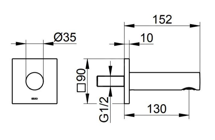 Keuco IXMO - Baduitloop, Aluminium 59545170002 - Image 2